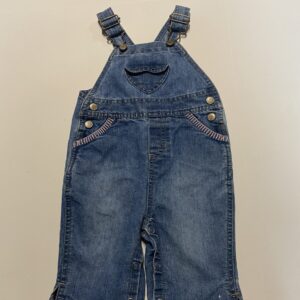 old navy denim overalls (3/6 mos)