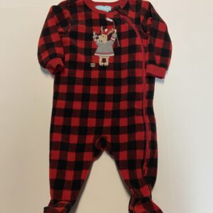 pekkle unisex 2 way zipper fleece Christmas sleeper (6 Mos)