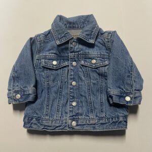 the children's place unisex lined denim jacket (6-9 mos)