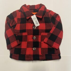 Joe fresh brand new unisex Sherpa lined buffalo plaid jacket (3-6 mos)