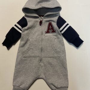 George hooded romper (0-3 mos)