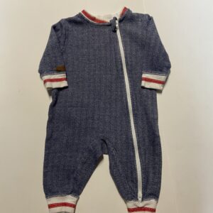 juddlies unisex organic cotton 2 way zipper coverall (0-3 mos)