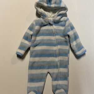 little beginnings Sherpa hooded jumpsuit (0-3 mos)
