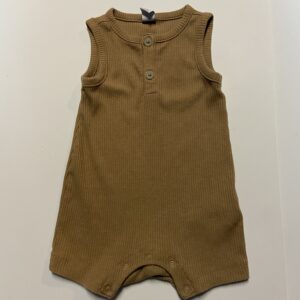 old navy thermal-knit henley romper (6-12 mos)