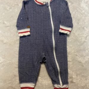 juddlies unisex organic cotton 2 way zipper playsuit (3-6 mos)