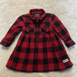 roots flannel buffalo plaid dress (6-12 mos)