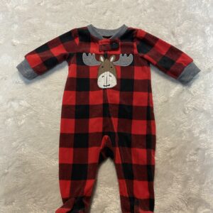 carter's fleece plaid sleeper (NB)