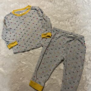 Stripes rib knit unisex pajamas